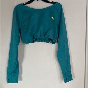 Adidas drawstring crop sweatshirt